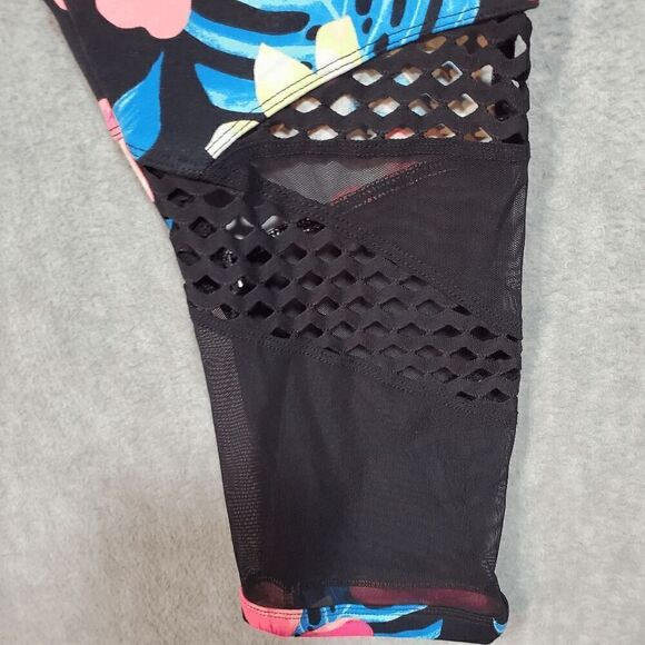 PINK Victoria's Secret Leggings Womens L Pink Floral Ultimate Stretch High Waist - Picture 6 of 10